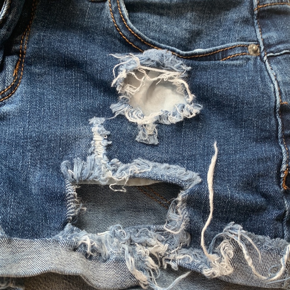 Distressed and Ripped Jean Shorts - Picture 3 of 5